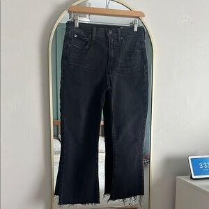 GAP Charcoal Kick Fit High Rise Jeans with Frayed Hem